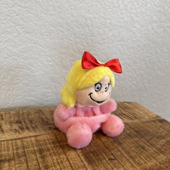 Aurora Cindy Lou Who Dr. Seuss Grinch Plush Palm Pals Stuffed Doll Toy 5" Small - Picture 3 of 8